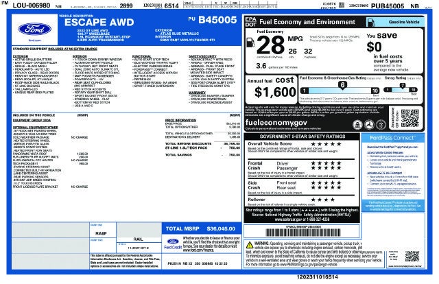 2023 Ford Escape ST-Line
