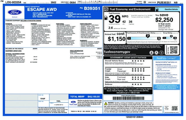 2023 Ford Escape Hybrid ST-Line Elite