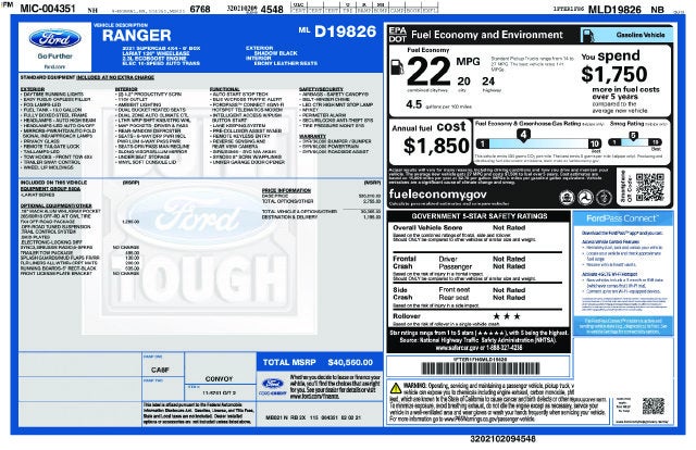 2021 Ford Ranger Lariat