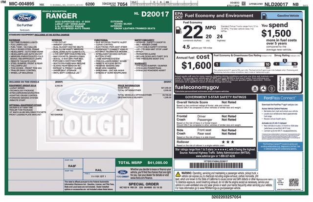 2022 Ford Ranger Lariat