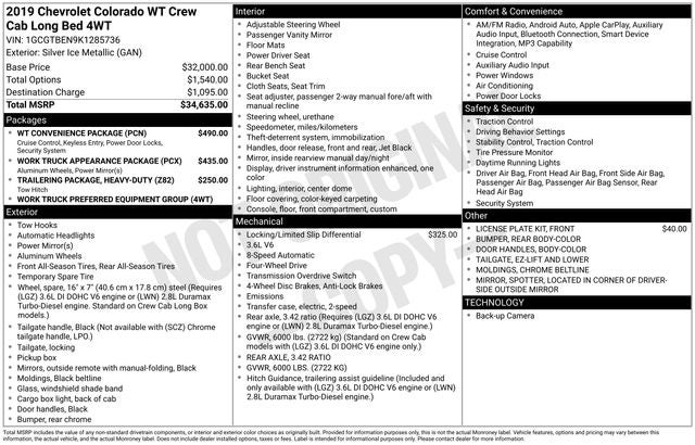 2019 Chevrolet Colorado Work Truck
