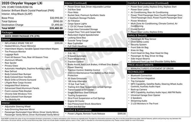 2020 Chrysler Voyager LXI