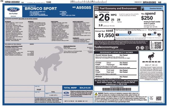 2021 Ford Bronco Sport Outer Banks