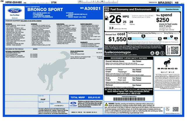 2021 Ford Bronco Sport Outer Banks