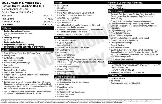 2022 Chevrolet Silverado 1500 Custom
