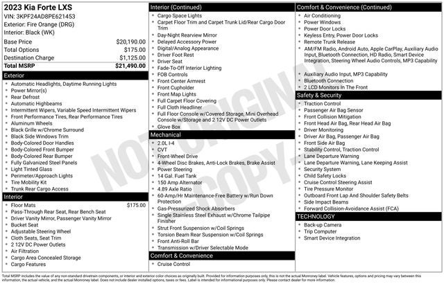 2023 Kia Forte LXS