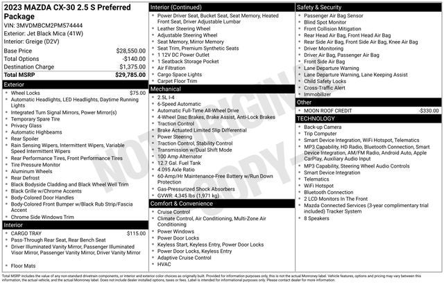 2023 Mazda Mazda CX-30 2.5 S Preferred Package