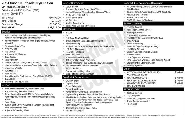 2024 Subaru Outback Onyx Edition