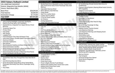2022 Subaru Outback Limited