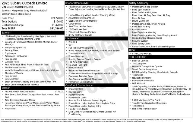 2025 Subaru Outback Limited