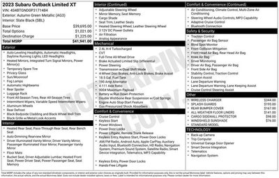 2023 Subaru Outback Limited XT