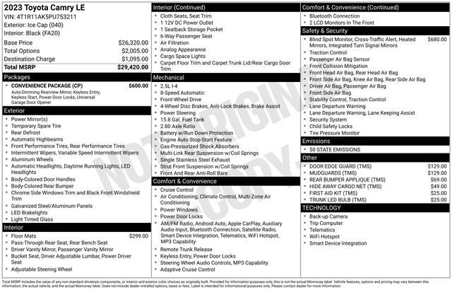 2023 Toyota Camry LE