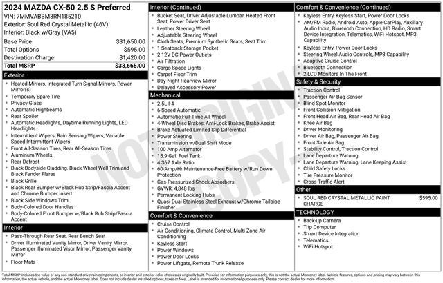 2024 Mazda Mazda CX-50 2.5 S Preferred Package