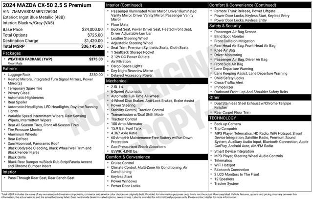 2024 Mazda Mazda CX-50 2.5 S Premium Package