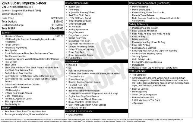 2024 Subaru Impreza Base