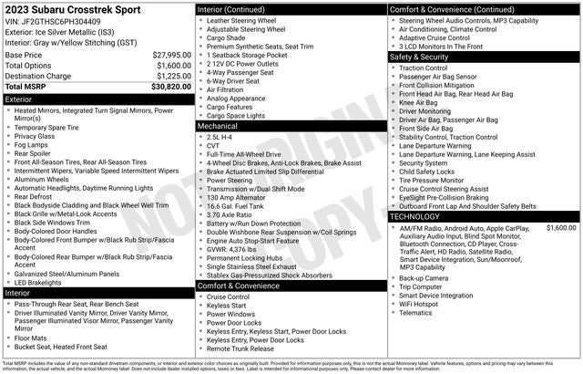 2023 Subaru Crosstrek Sport
