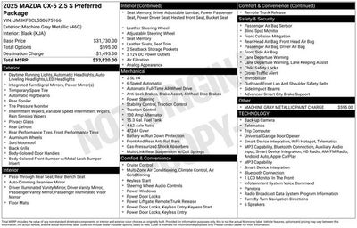 2025 Mazda Mazda CX-5 2.5 S Preferred Package