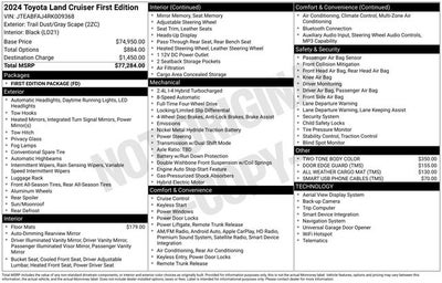 2024 Toyota Land Cruiser First Edition
