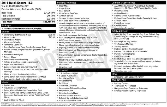 2016 Buick Encore Base