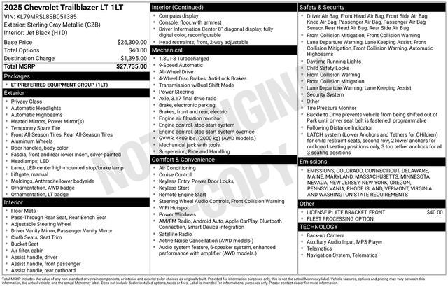 2025 Chevrolet TrailBlazer LT