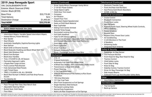2019 Jeep Renegade Sport