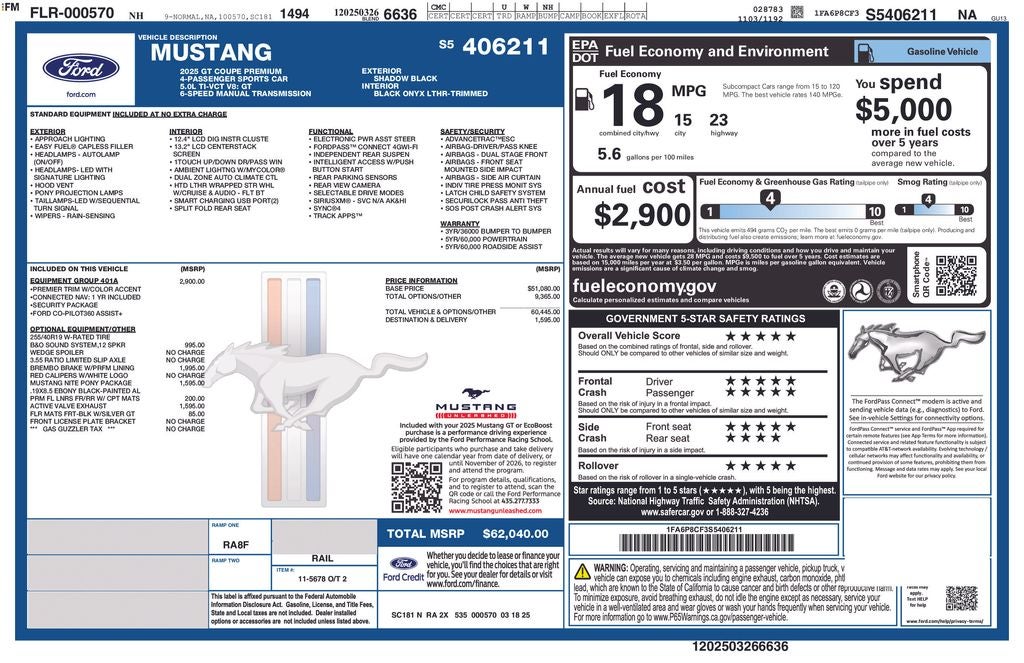 2025 Ford Mustang GT Premium