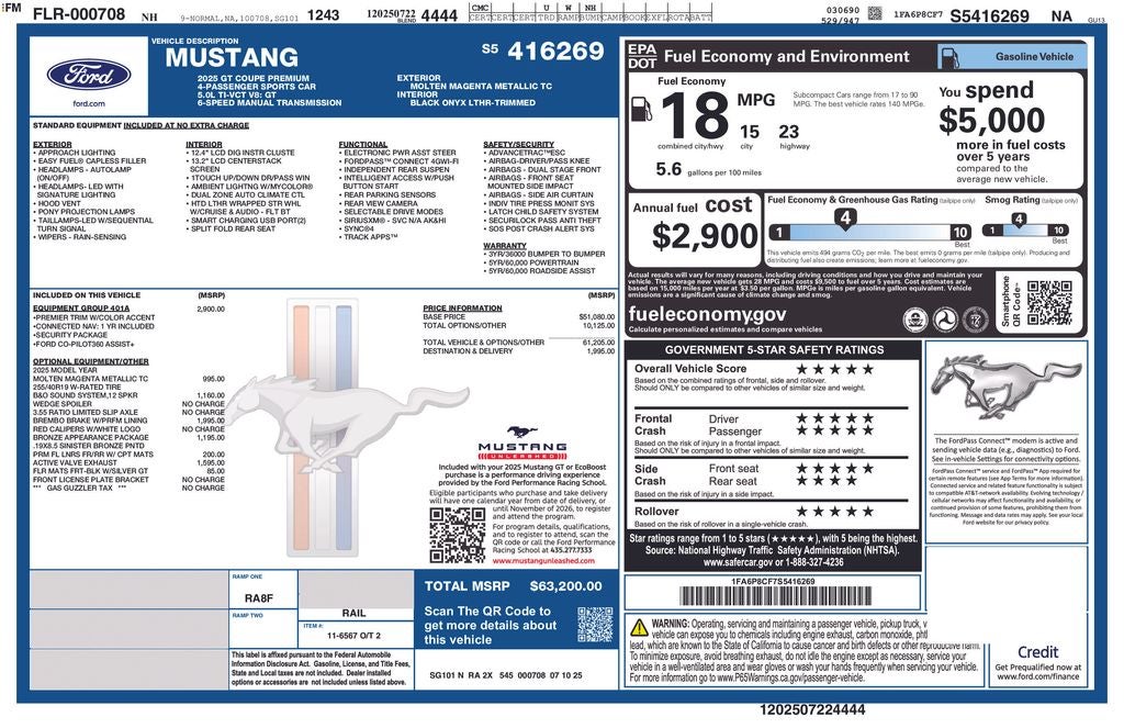 2025 Ford Mustang GT Premium