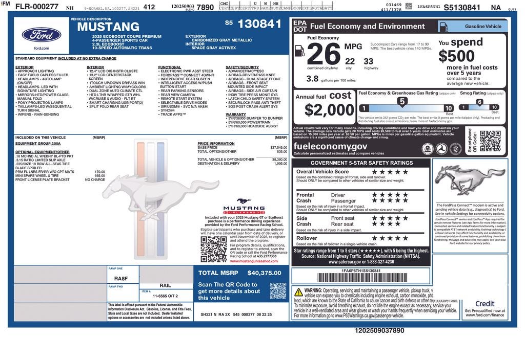 2025 Ford Mustang EcoBoost Premium