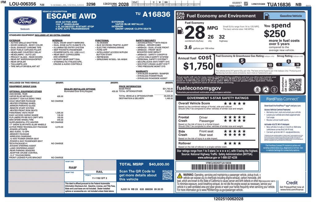 2026 Ford Escape Active