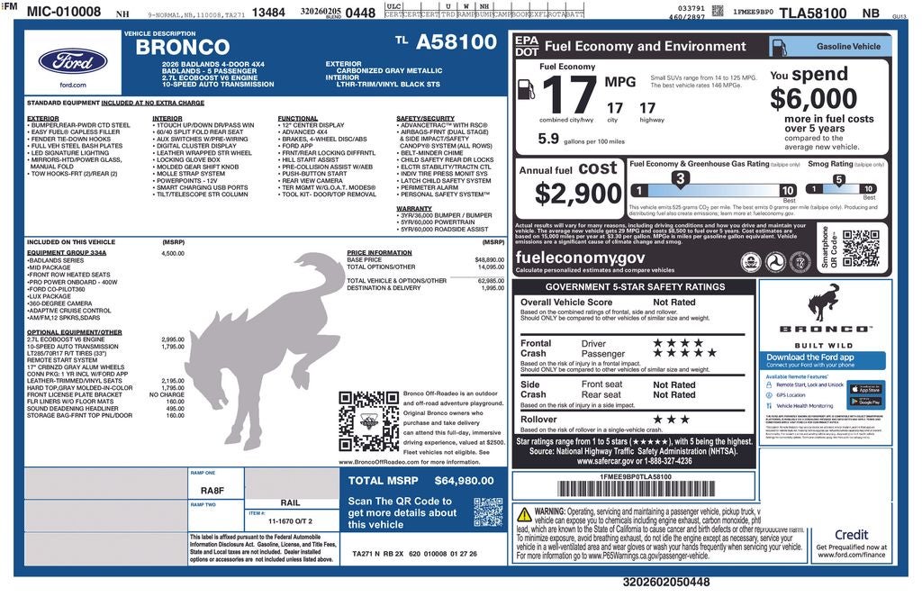 2026 Ford Bronco Badlands