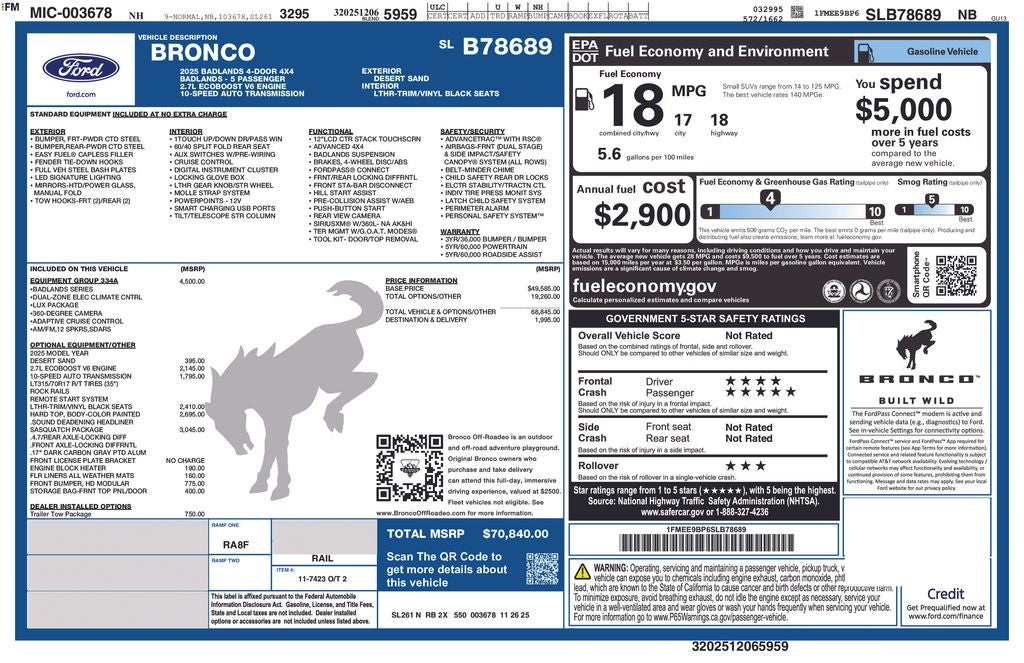 2025 Ford Bronco Badlands