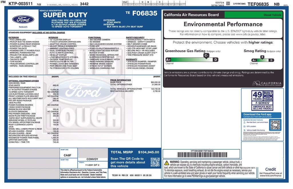 2026 Ford F-350SD Platinum