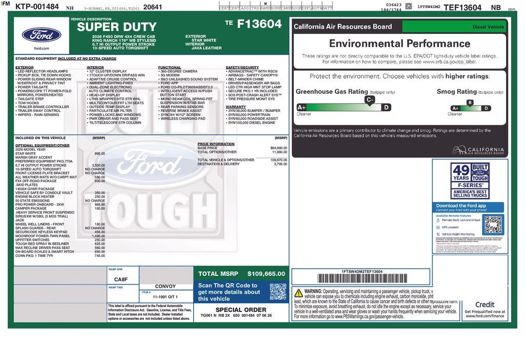2026 Ford F-450SD King Ranch DRW