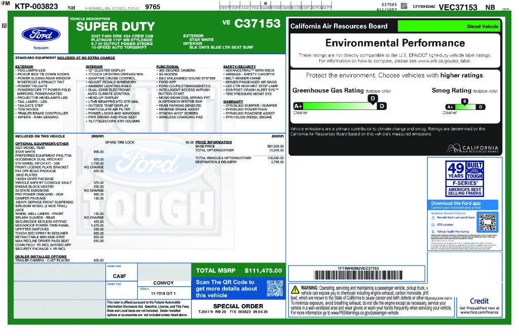 2027 Ford F-450SD Platinum DRW