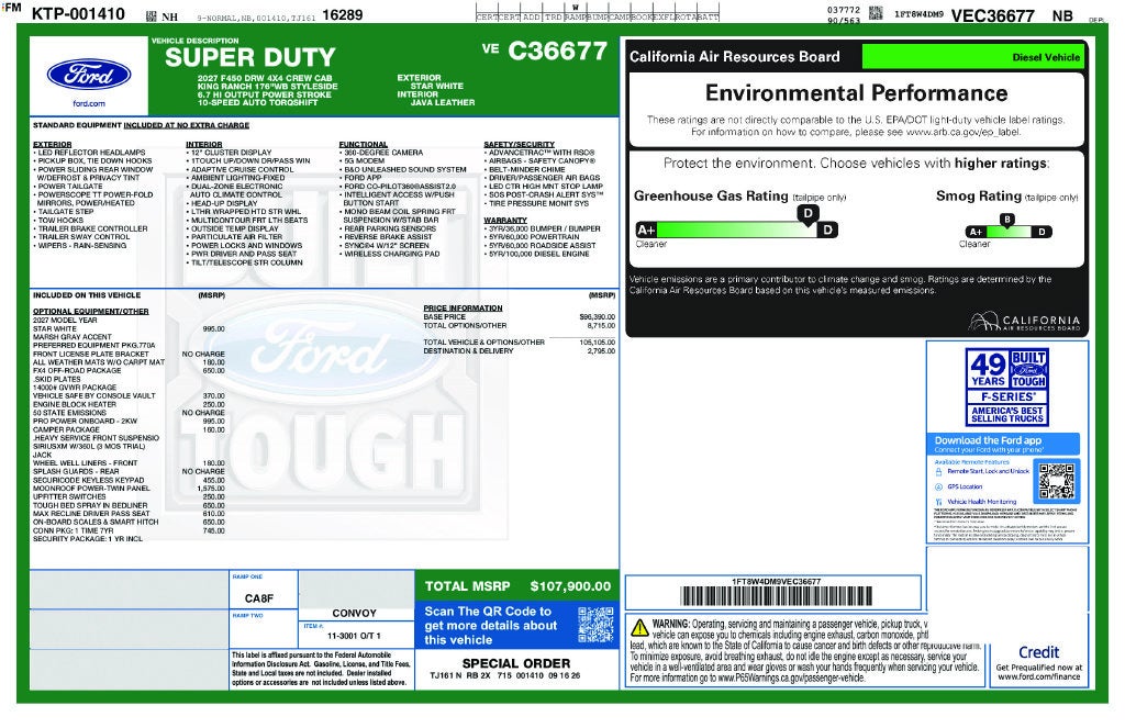 2027 Ford F-450SD King Ranch DRW