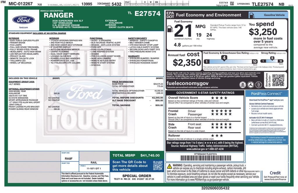2026 Ford Ranger XLT