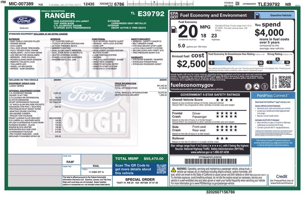 2026 Ford Ranger Lariat