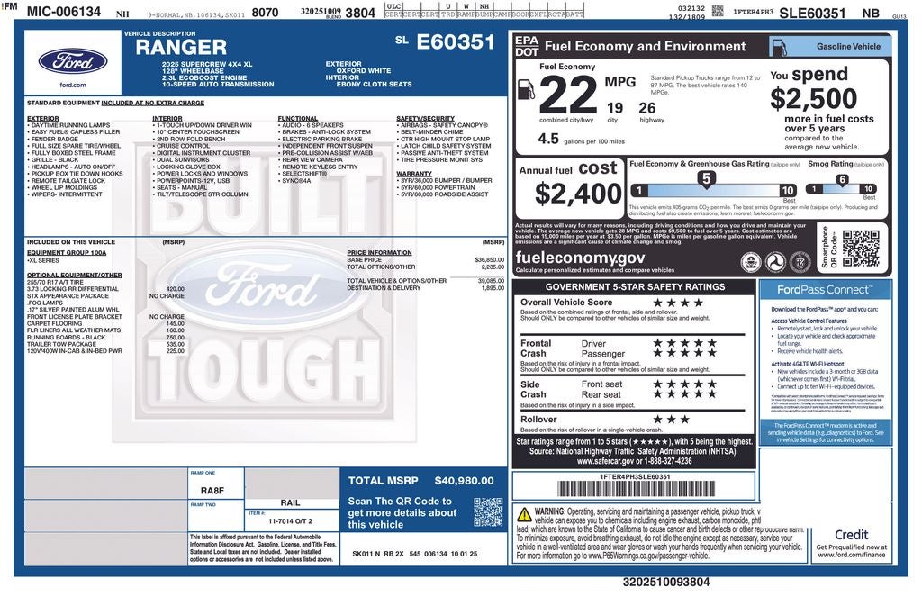 2025 Ford Ranger XL