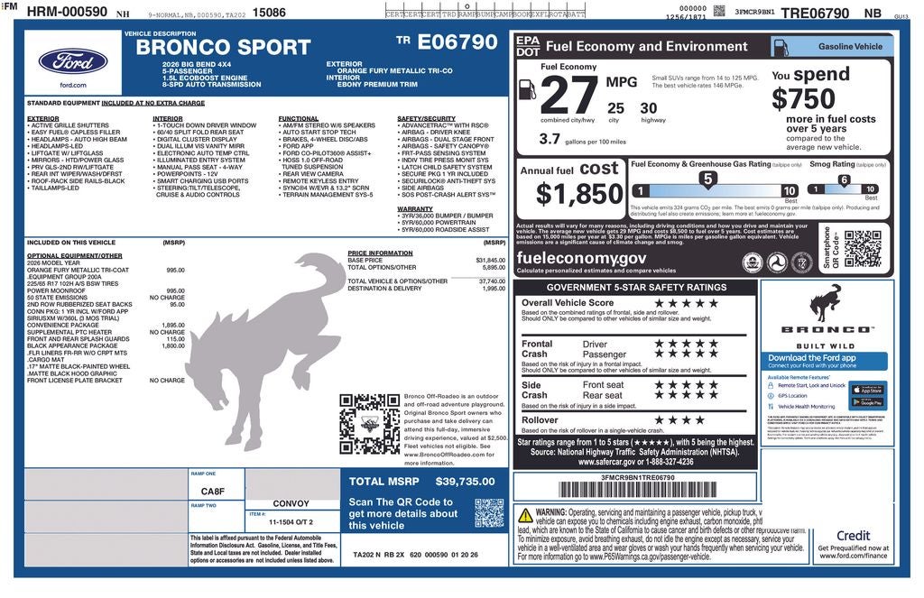 2026 Ford Bronco Sport Big Bend