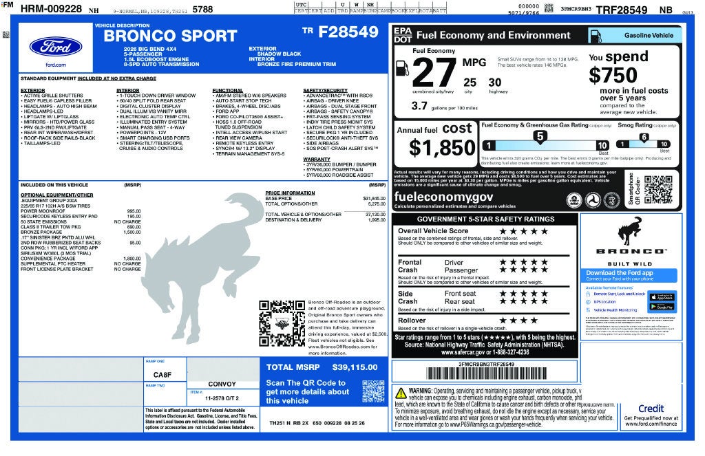 2026 Ford Bronco Sport Big Bend
