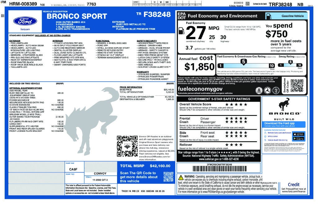 2026 Ford Bronco Sport Outer Banks