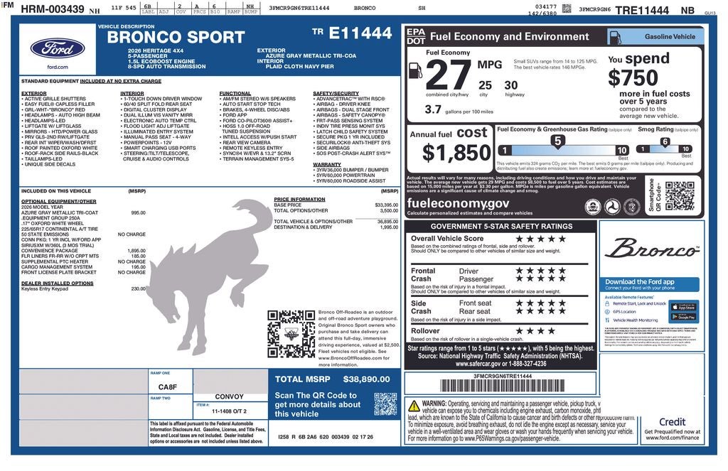 2026 Ford Bronco Sport Heritage