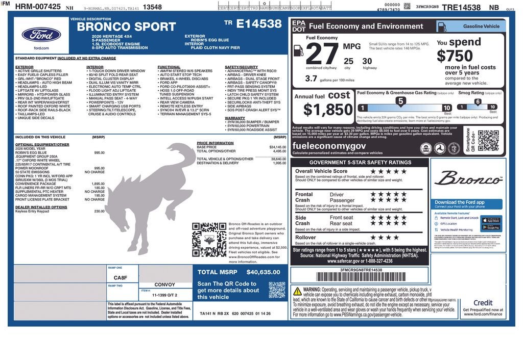 2026 Ford Bronco Sport Heritage