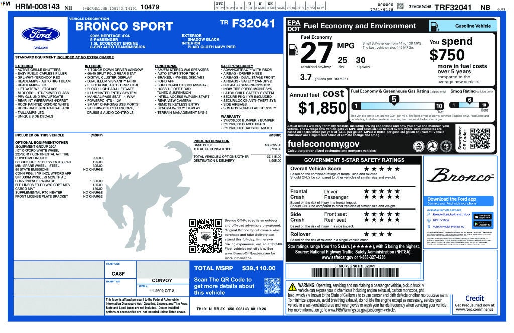 2026 Ford Bronco Sport Heritage