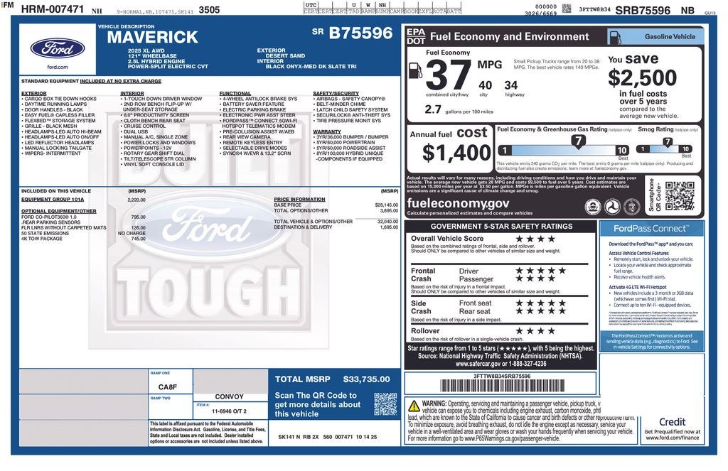 2025 Ford Maverick XL