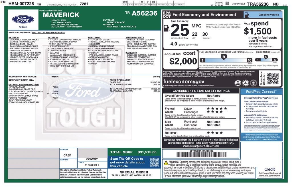 2026 Ford Maverick XL