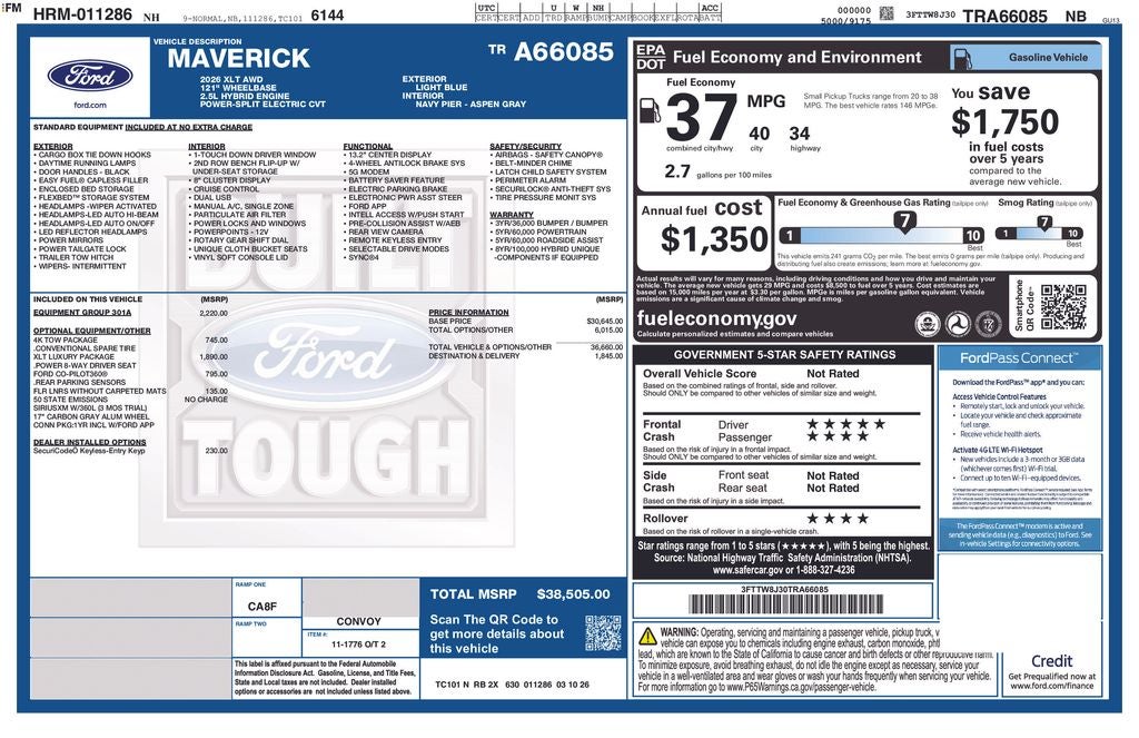 2026 Ford Maverick XLT