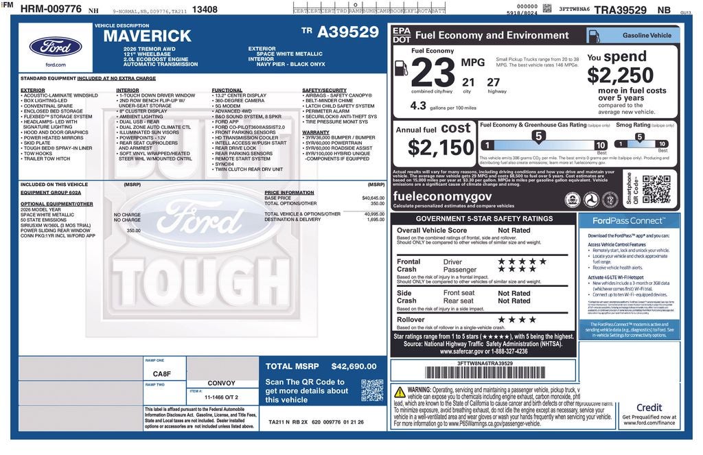 2026 Ford Maverick Tremor